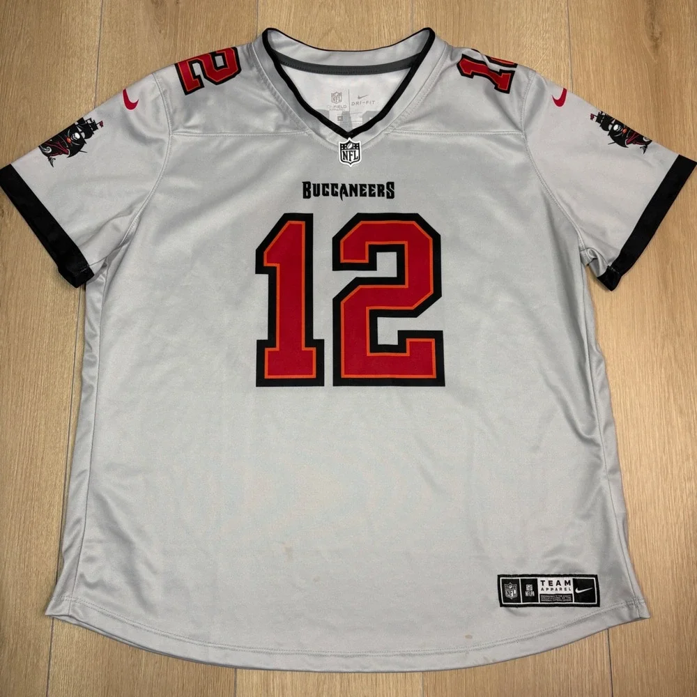 Nike NFL Tom Brady Tampa Bay Buccaneers Jersey Gray Mens XL 12 Dri-FIT